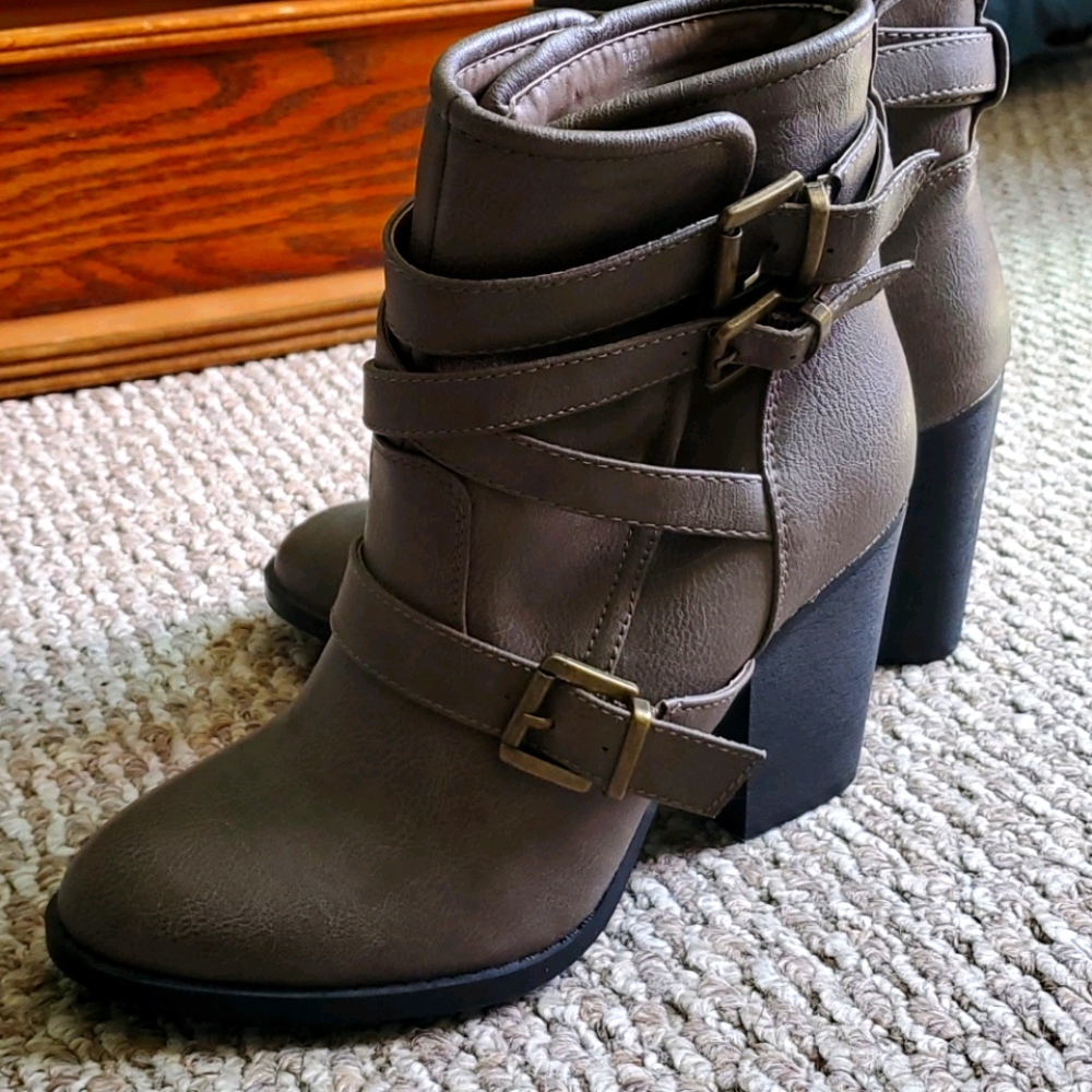 Grey ankle boots